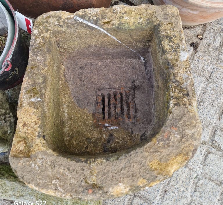 Downwards view of stone drain